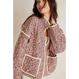 Free People Chloe Jacket Top Floral Print Quilted Dolman Long Sleeve M 286258